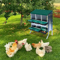 durable galvanized roll away nest box with no-perch roof and vents