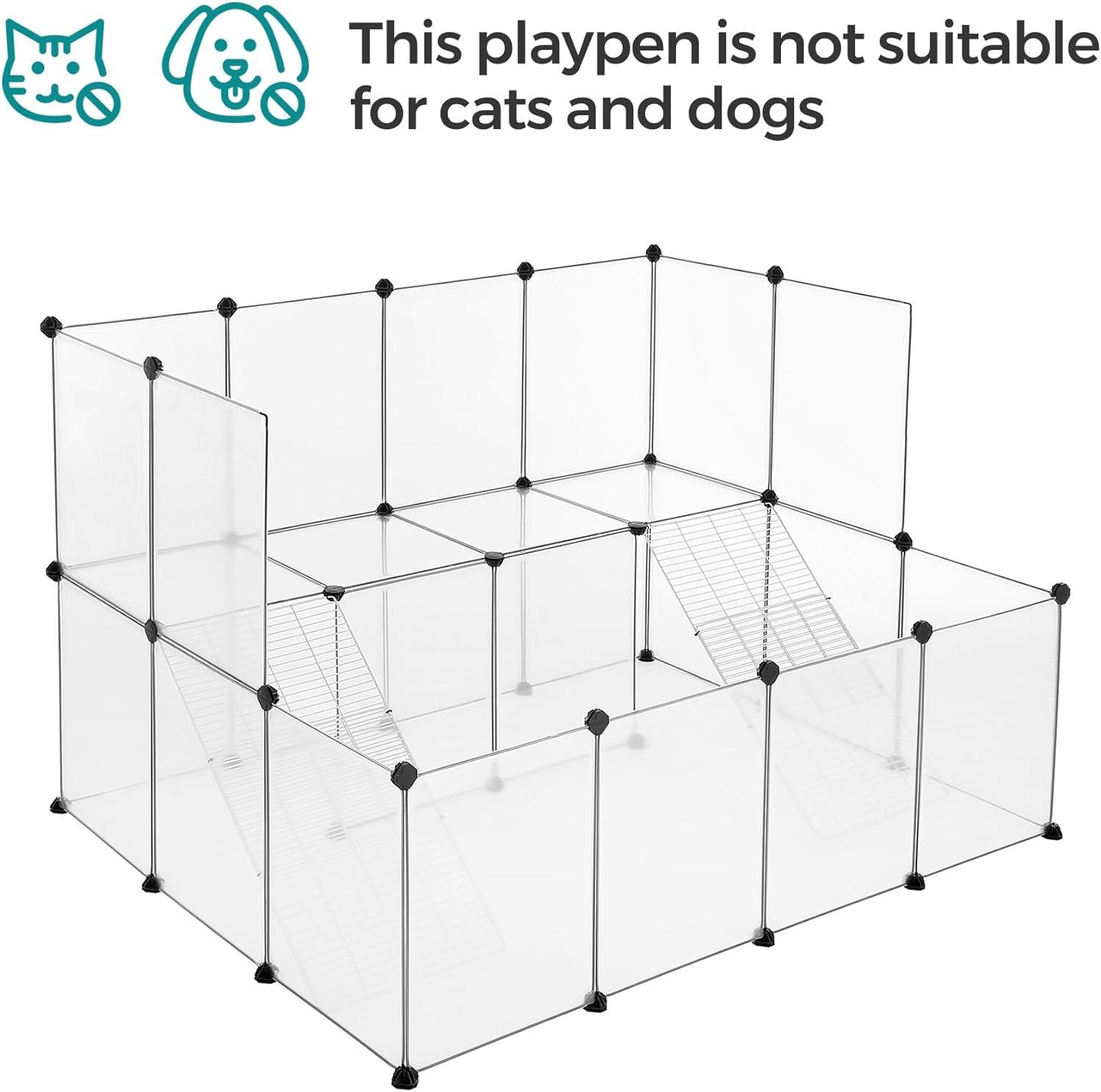 Guinea Pig Playpen with Dense Ramp White - Pets Gear