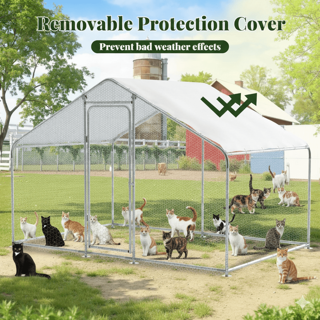 outdoor cat enclosure weather protection cover