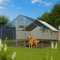 Rust-resistant dog run with UV-protected canopy