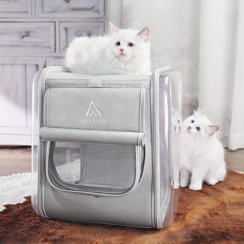 Pet Backpack Dog Cat Carriers Soft - Grey - Pets Gear
