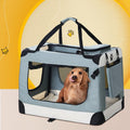 Pet Carrier Soft Crate Dog Cat Portable Foldable - Light Grey - Pets Gear