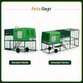 Pets Gear portable chicken coop Standard Model and Extended Version comparison