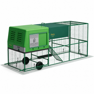 Pets Gear portable HDPE chicken coop with extended outdoor run, wheels and anti-dig skirt