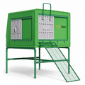 Pets Gear green HDPE chicken coop only with raised base and access ramp, no enclosed run