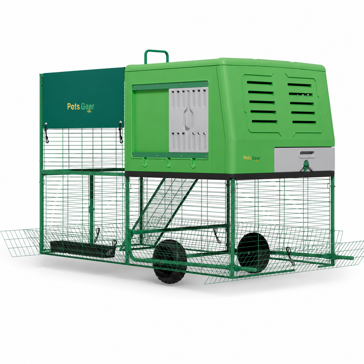 Pets Gear portable HDPE chicken coop standard model with compact run and wheels