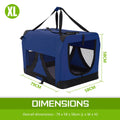 Portable Soft Dog Cage Crate Carrier - BLUE - Pets Gear