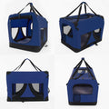 Portable Soft Dog Cage Crate Carrier - BLUE - Pets Gear