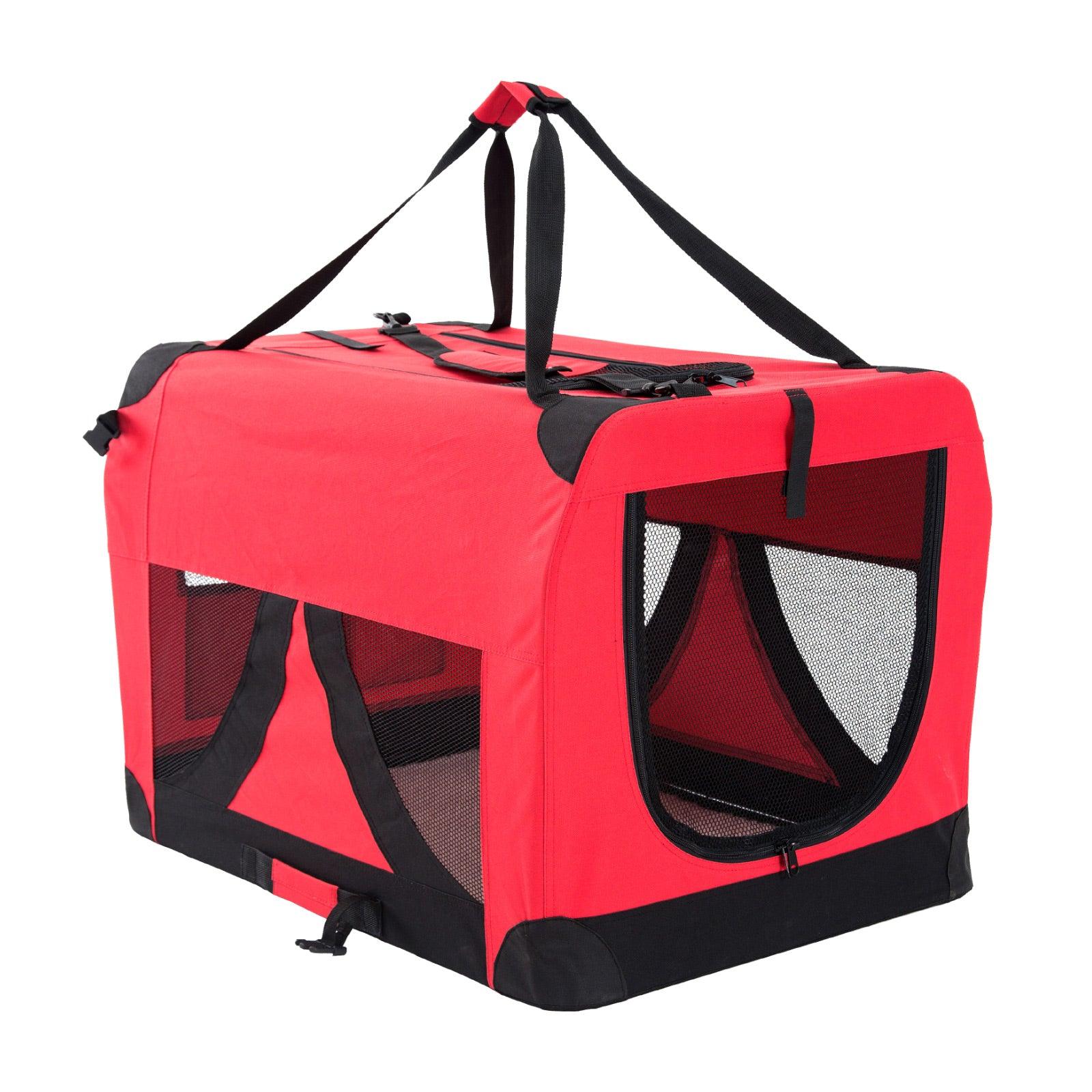 Portable Soft Dog Crate Carrier - RED - Pets Gear