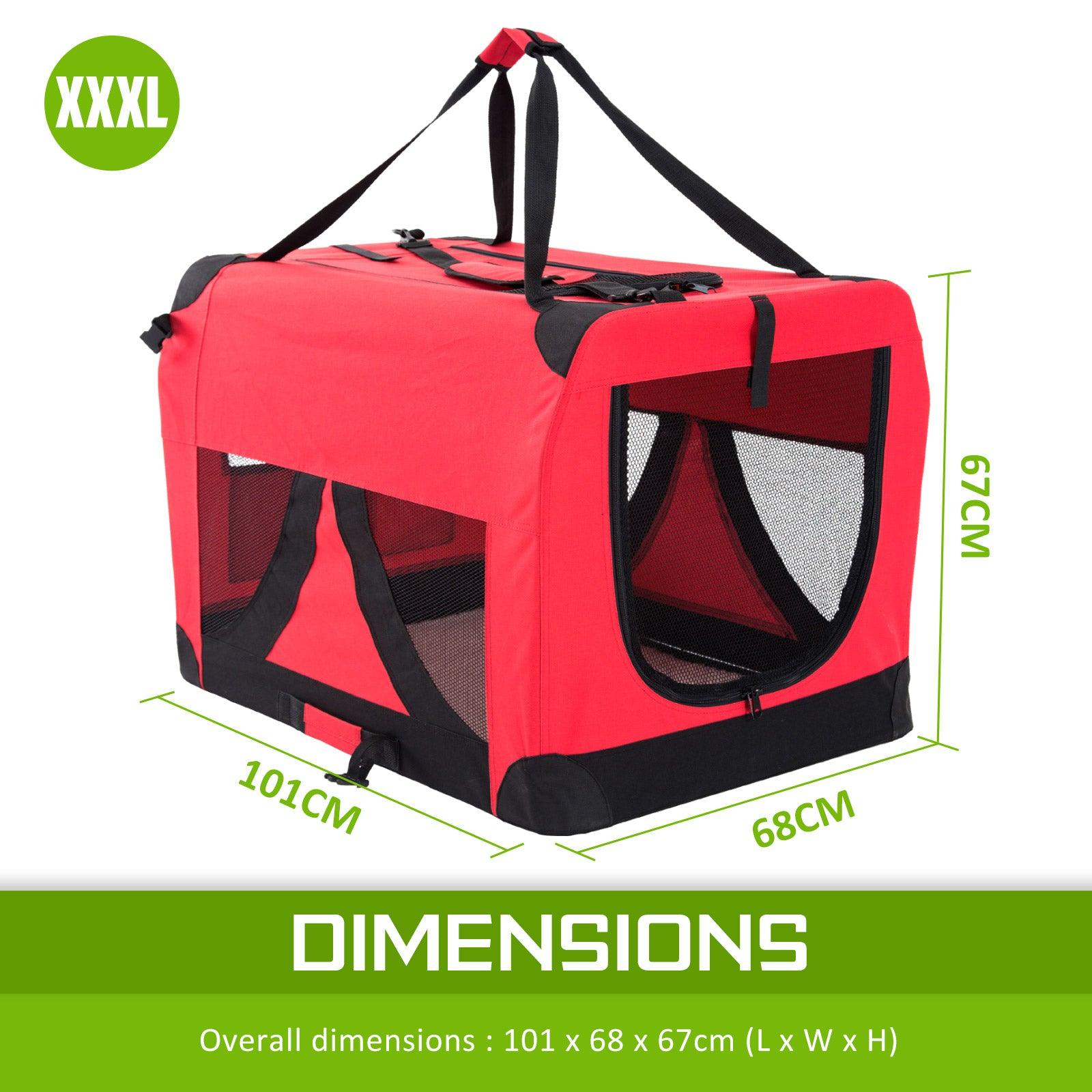 Portable Soft Dog Crate Carrier - RED - Pets Gear