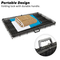 Wire Dog Cage Crate 24in with Tray + Cushion Mat + BLUE Cover Combo - Pets Gear