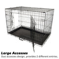 Wire Dog Cage Crate 42in with Tray + Cushion Mat + PINK Cover Combo - Pets Gear