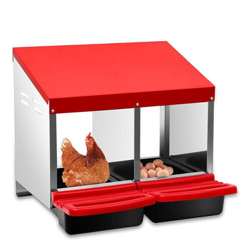 2-hole Roll Away Chicken Nesting Box - Pets Gear