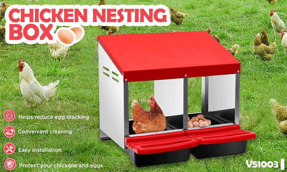 2-hole Roll Away Chicken Nesting Box - Pets Gear