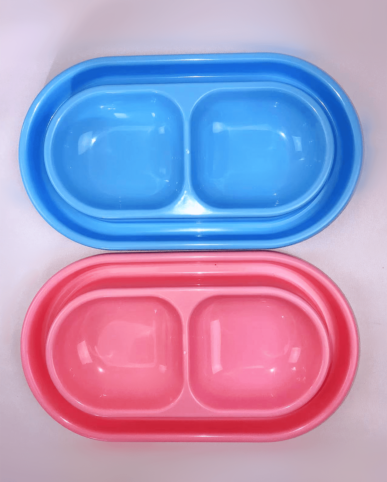 2 x Large Anti-Ant Pet Plastic Rabbit Dog Feeding Bowls Cat Rabbit Guinea Pig Feeder - Pets Gear