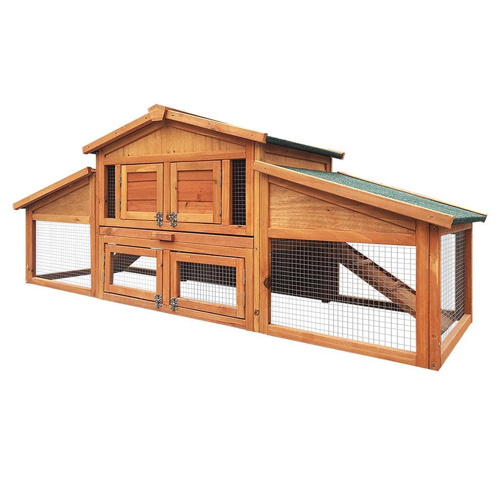 Chicken Coop Wooden Pet Hutch 169cm - Pets Gear