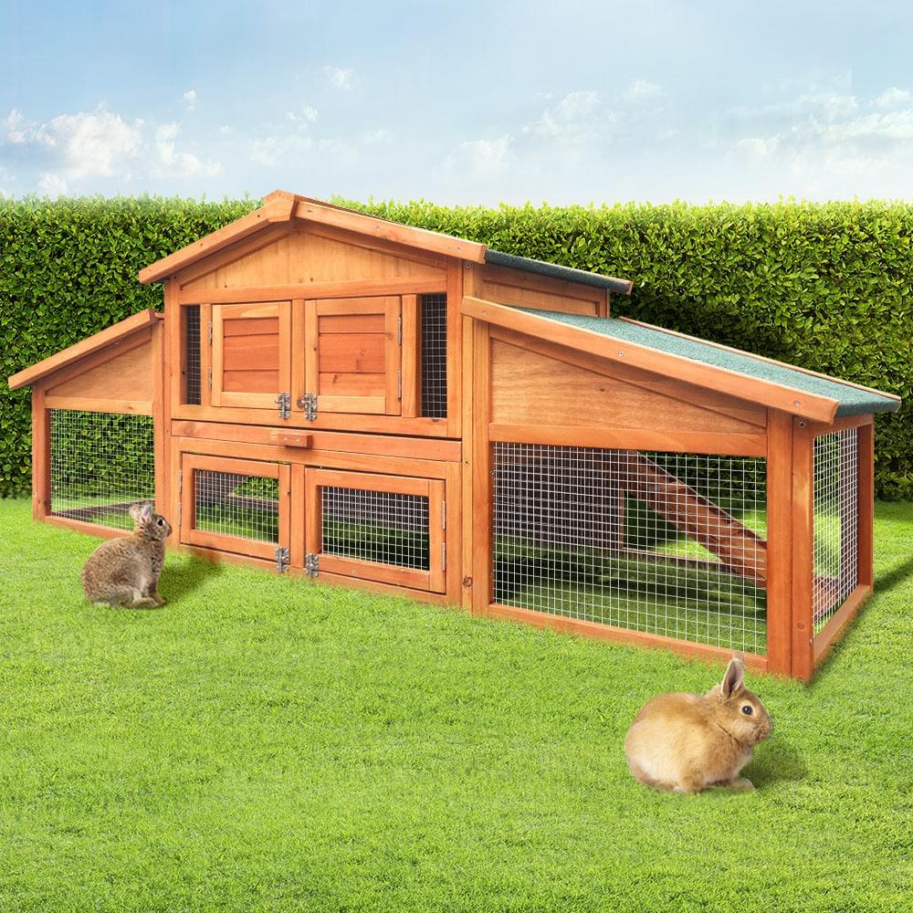 Chicken Coop Wooden Pet Hutch 169cm - Pets Gear