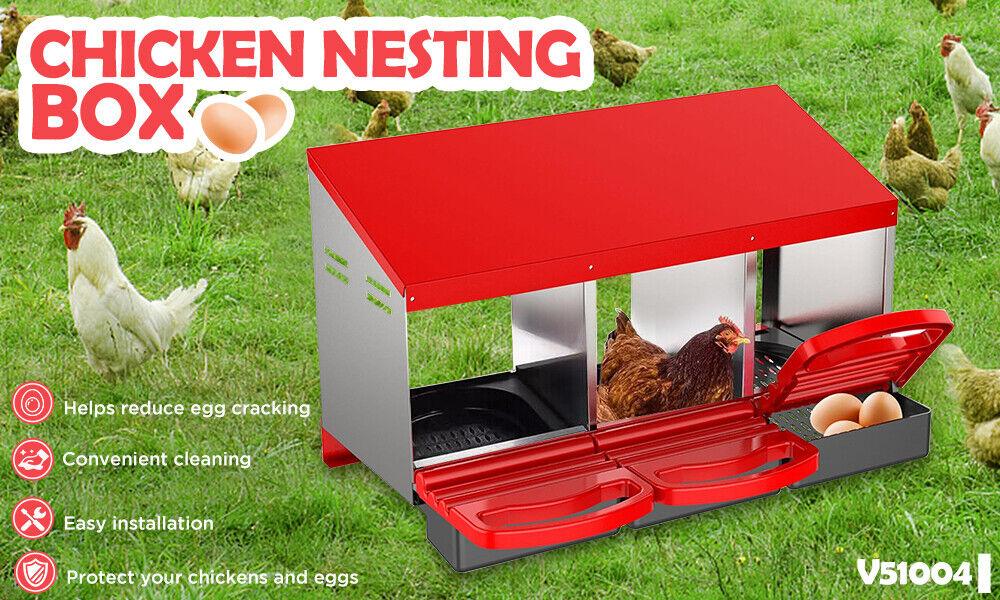 Chicken Nesting Box 3-hole Roll Away - Pets Gear