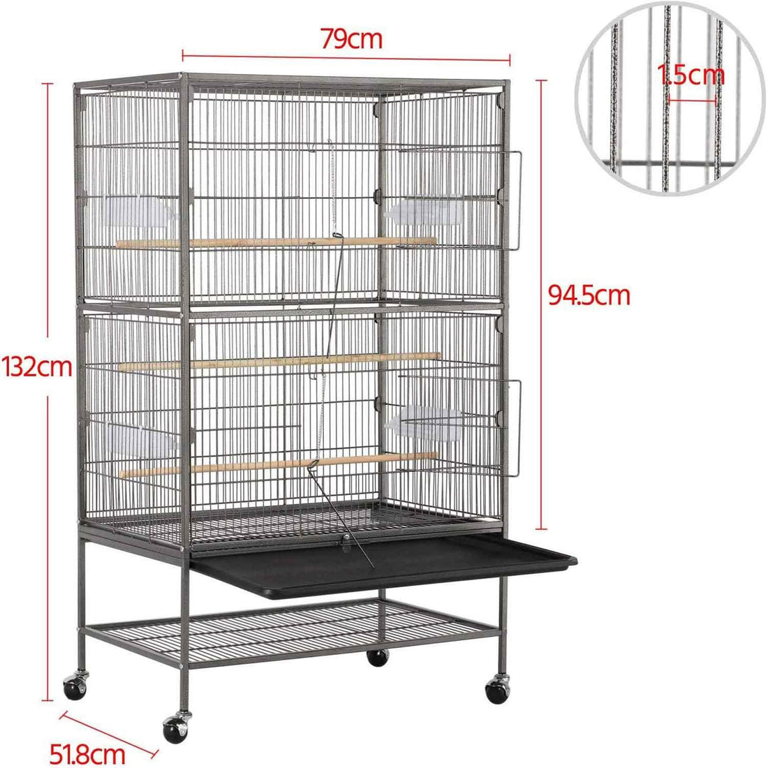 Large Bird Cage 132cm - Pets Gear