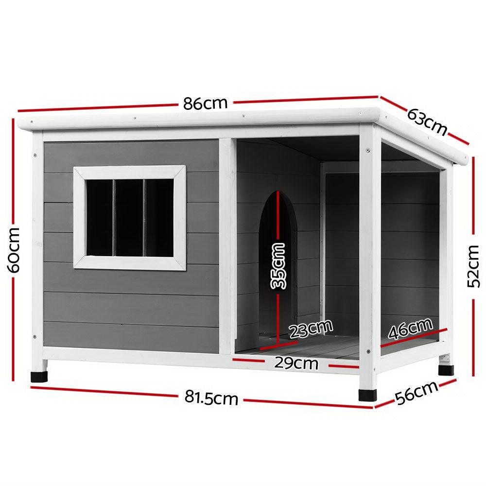 i.Pet Dog Kennel House Large Wooden Outdoor Pet Kennels Indoor Puppy Cabin Log - Pets Gear