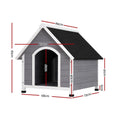 i.Pet Dog Kennel House Wooden Outdoor Indoor Puppy Pet House Weatherproof Large - Pets Gear