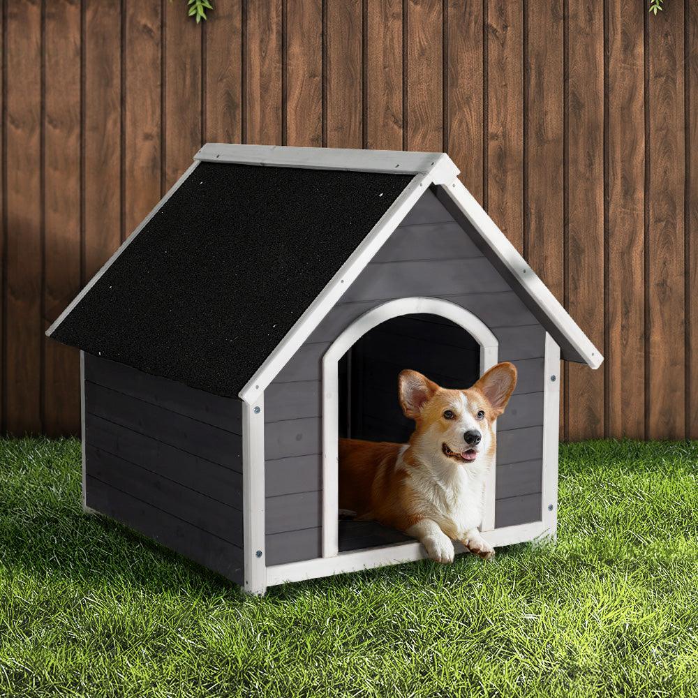 i.Pet Dog Kennel House Wooden Outdoor Indoor Puppy Pet House Weatherproof Large - Pets Gear