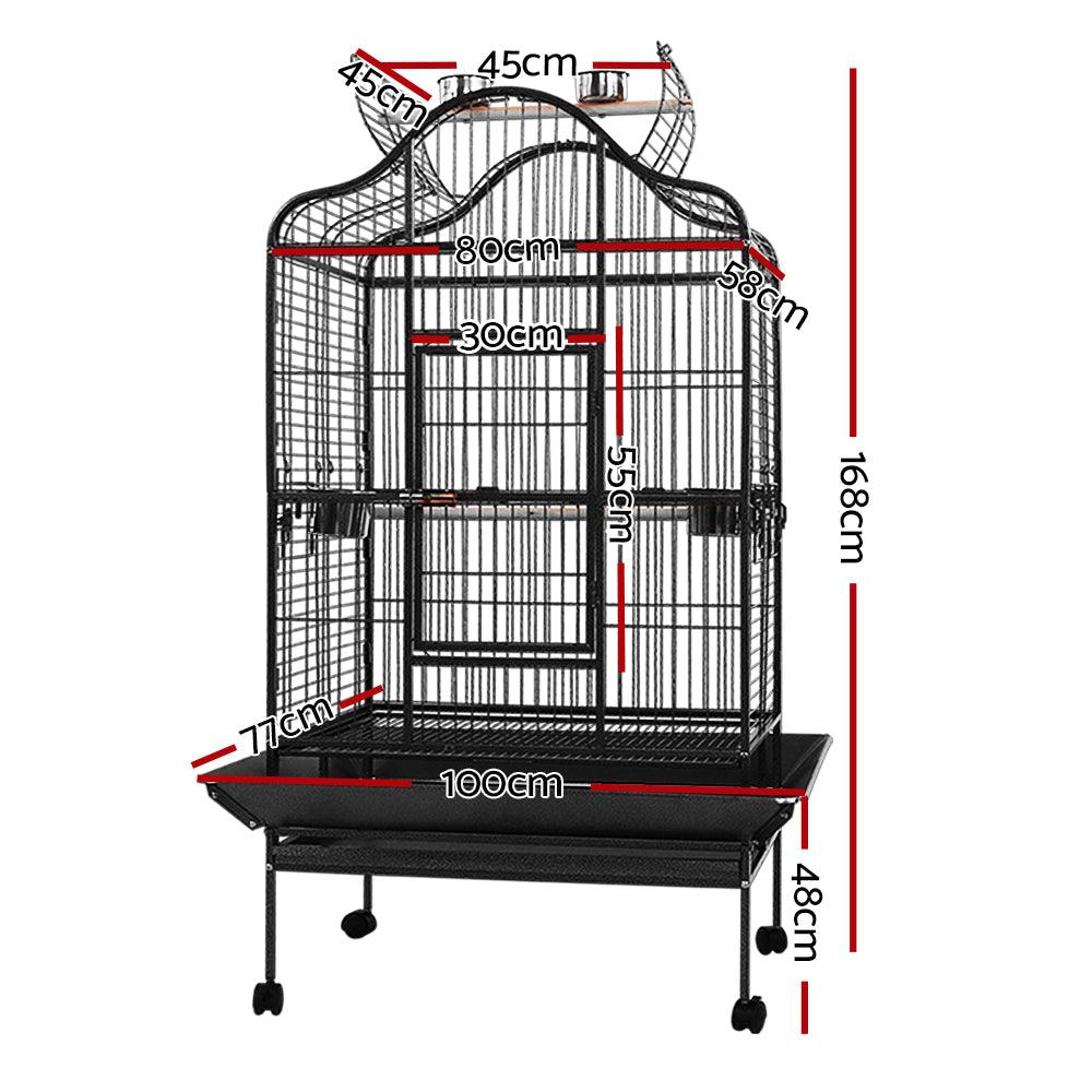 Large Bird Cage on Wheels with Open Roof 168cm | Pets Gear AUstralia