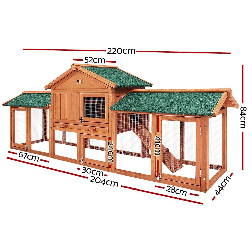 Large Chicken House Pet Hutch 220cm - Pets Gear