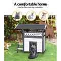 Rabbit Hutch Cat House Shelter Outdoor Wooden Small Dog Pet Houses Kennel - Pets Gear