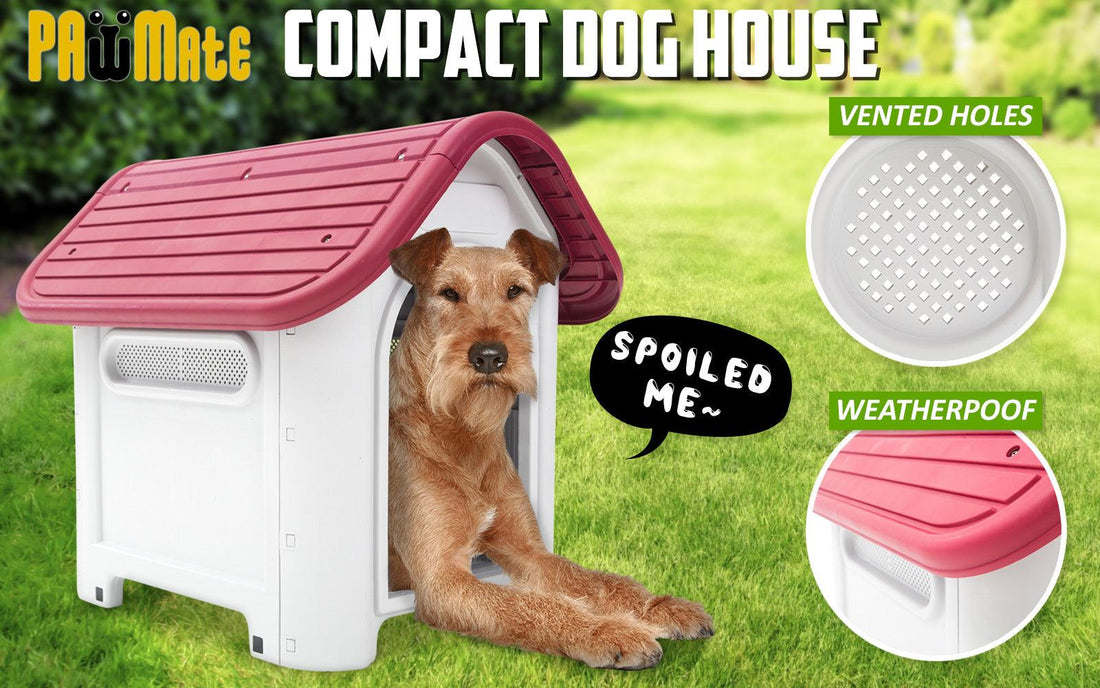 Paw Mate Pink Dog Kennel House Luna Plastic M - Pets Gear