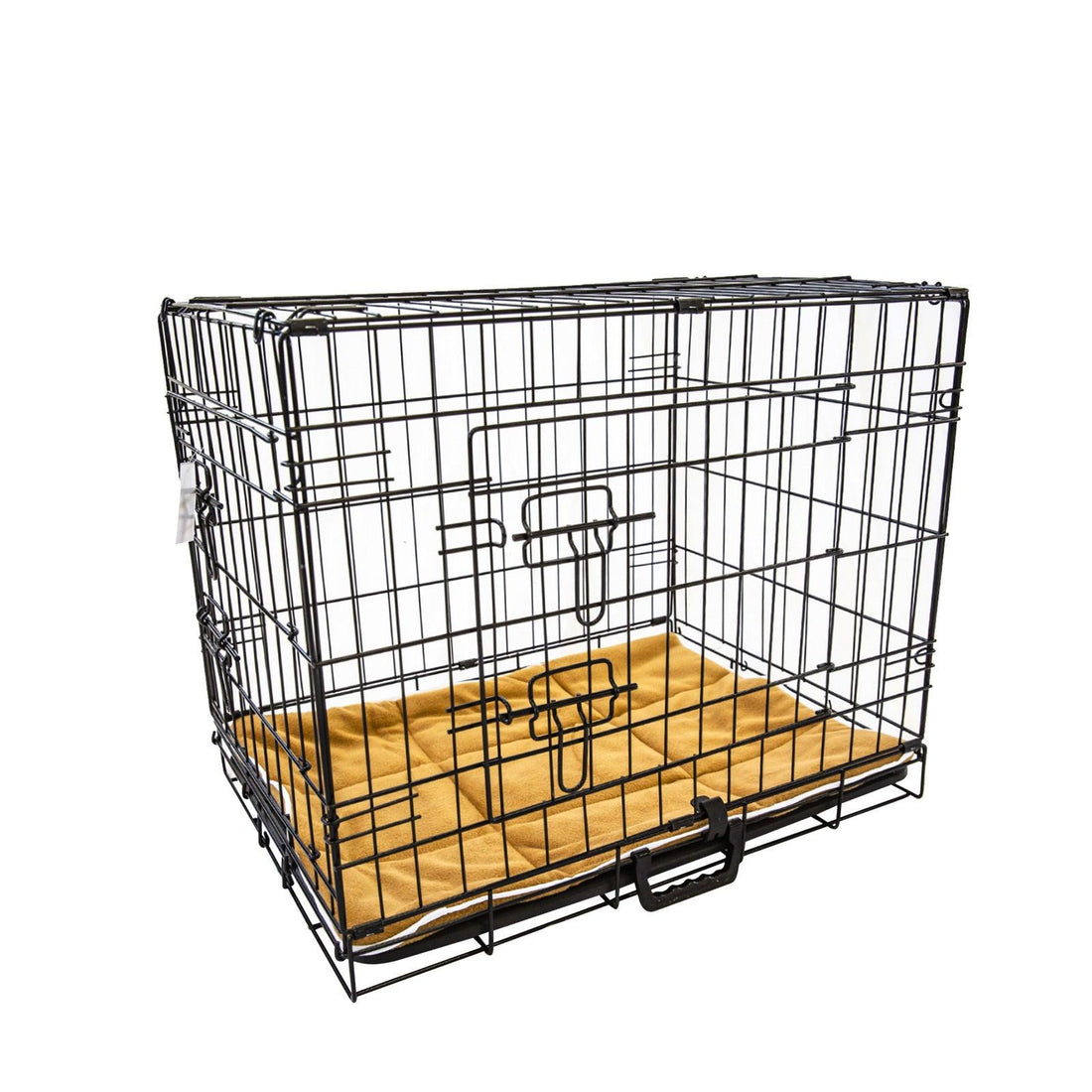 Paw Mate Wire Dog Cage Foldable Crate Kennel 24in with Tray + Cushion Mat Combo - Pets Gear