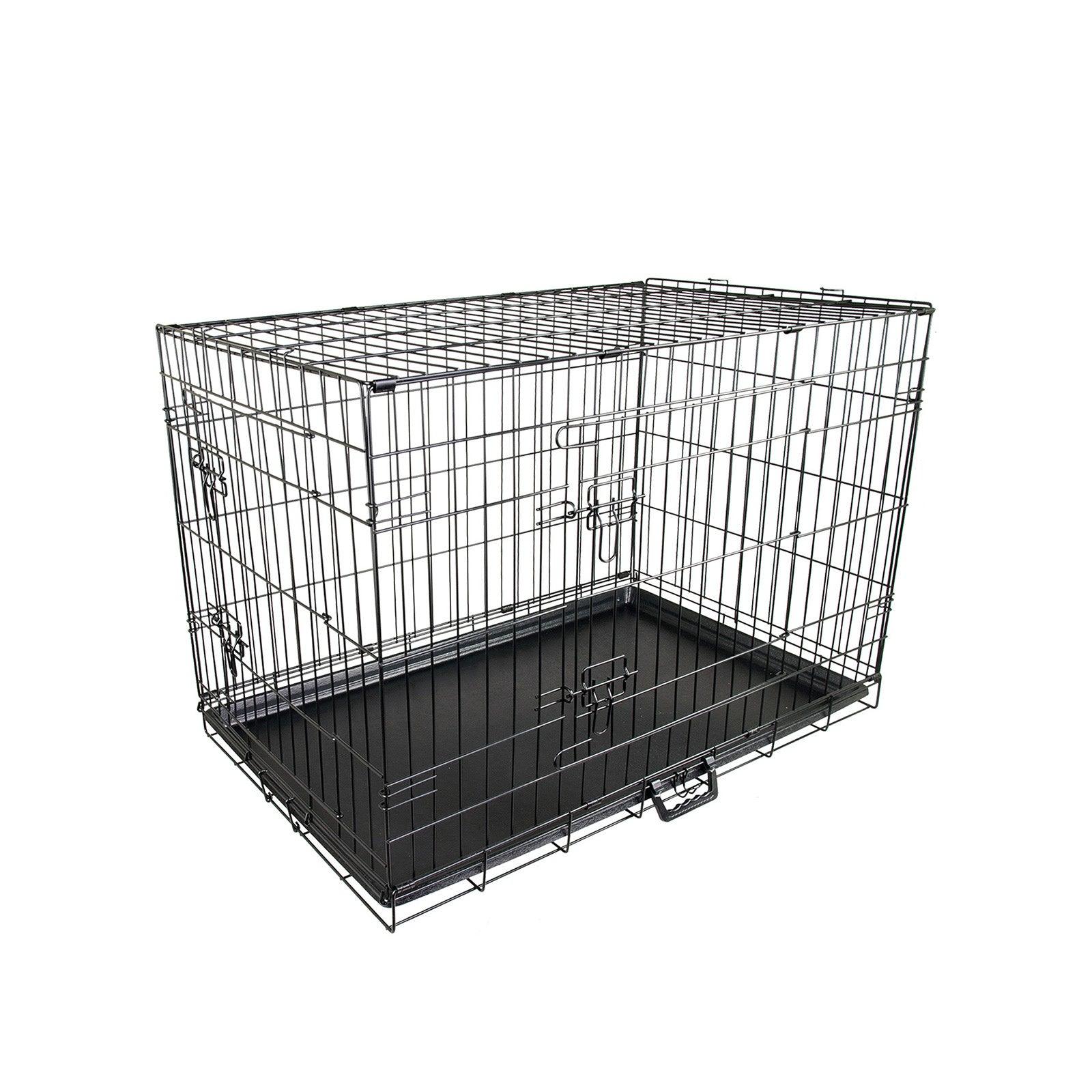 Paw Mate Wire Dog Cage Foldable Crate Kennel 24in with Tray - Pets Gear