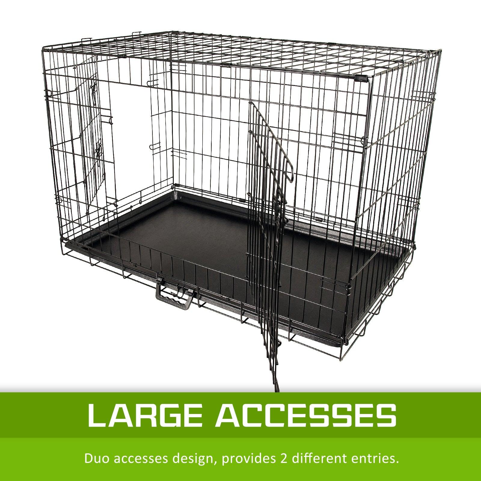 Paw Mate Wire Dog Cage Foldable Crate Kennel 42in with Tray - Pets Gear