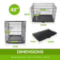 Paw Mate Wire Dog Cage Foldable Crate Kennel 48in with Tray + Blue Cover Combo - Pets Gear