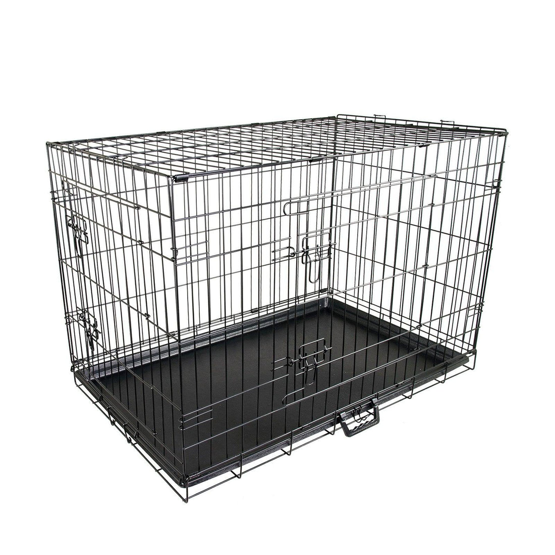 Paw Mate Wire Dog Cage Foldable Crate Kennel 48in with Tray - Pets Gear