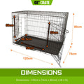 Paw Mate Wire Dog Cage Foldable Crate Kennel 48in with Tray - Pets Gear