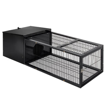 Rabbit Cage Hutch Cages Indoor Outdoor Hamster Enclosure Pet Metal Carrier 122CM Length - Pets Gear