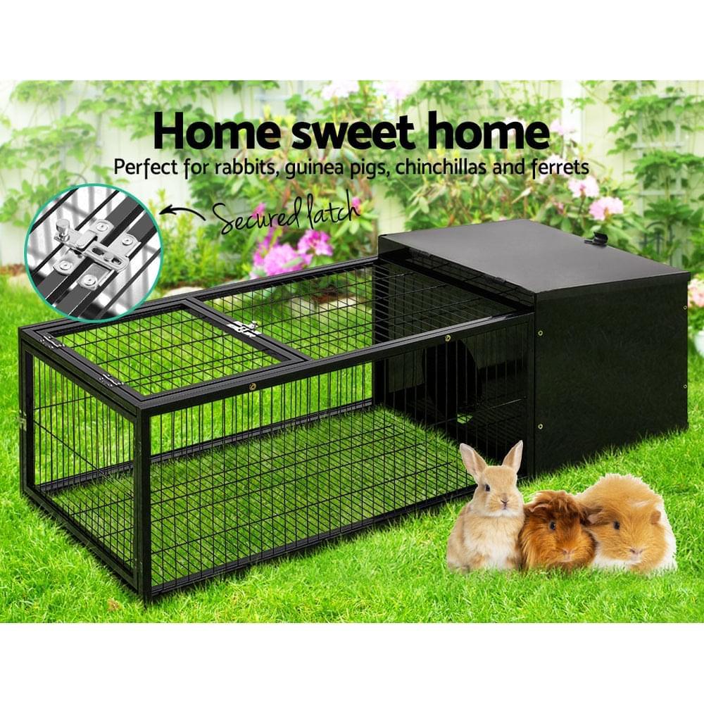 Rabbit Cage Hutch Cages Indoor Outdoor Hamster Enclosure Pet Metal Carrier 122CM Length - Pets Gear