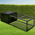 Rabbit Cage Hutch Cages Indoor Outdoor Hamster Enclosure Pet Metal Carrier 122CM Length - Pets Gear