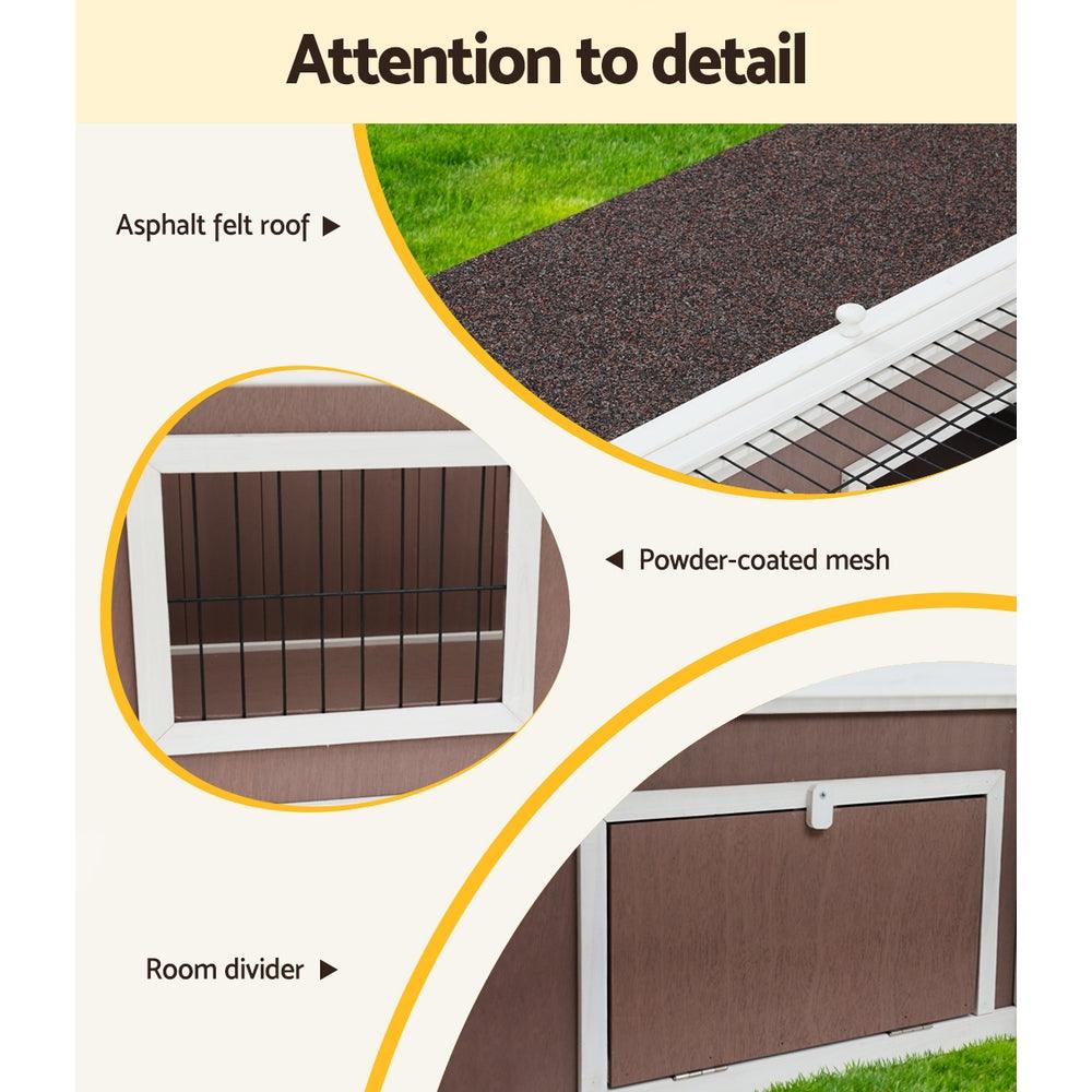 Rabbit Hutch With Run Large Top Access - Pets Gear