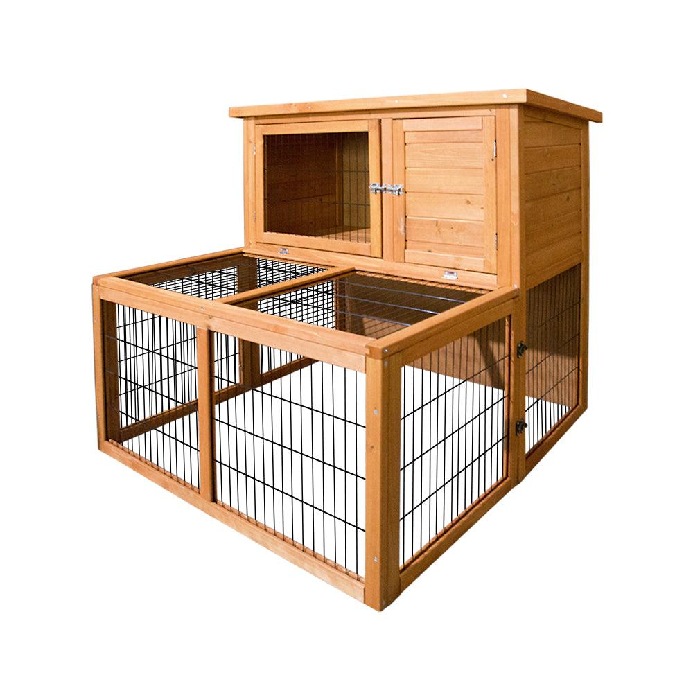 Rabbit Hutch Wooden Pet Coop 100cm Tall - Pets Gear