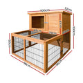 Rabbit Hutch Wooden Pet Coop 100cm Tall - Pets Gear