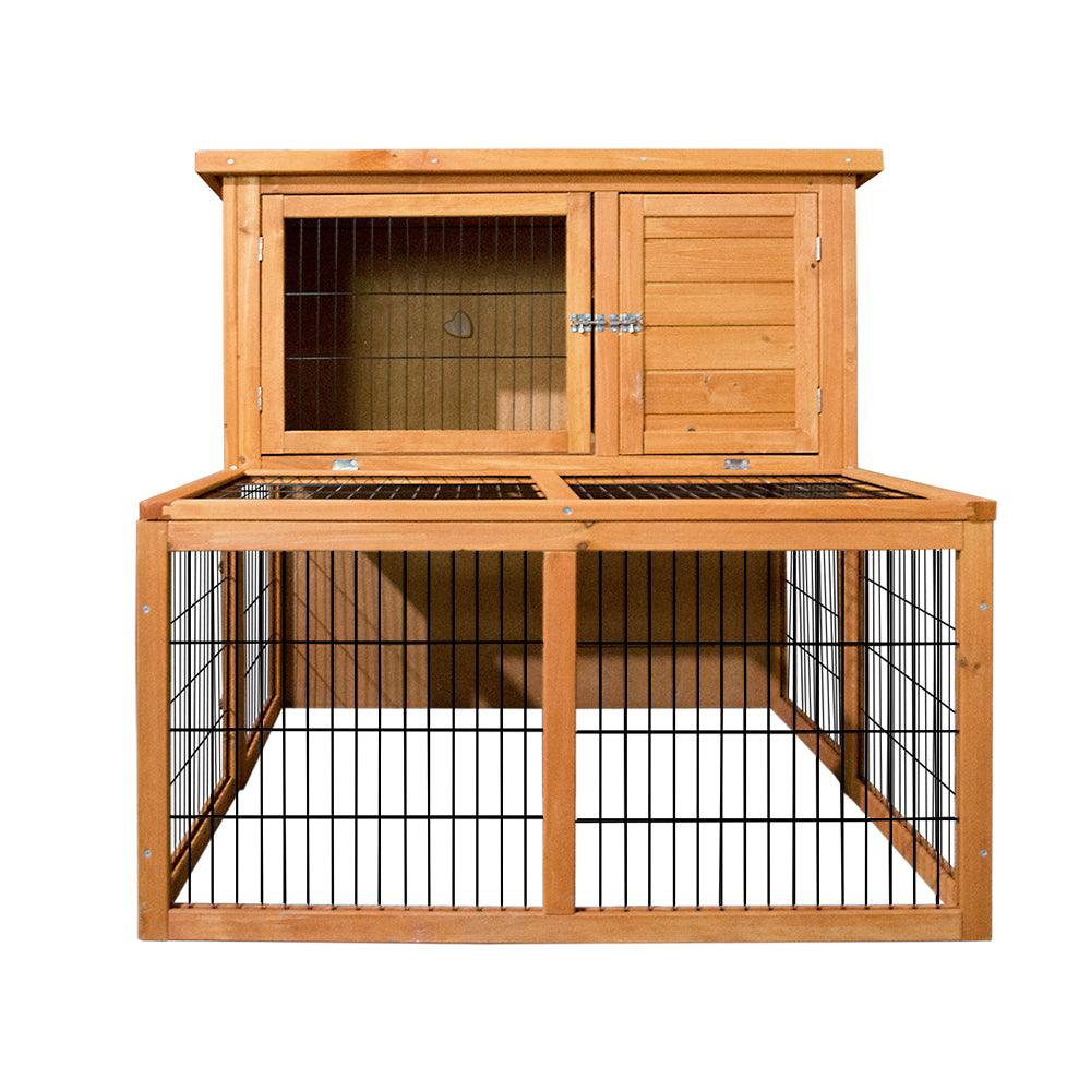 Rabbit Hutch Wooden Pet Coop 100cm Tall - Pets Gear