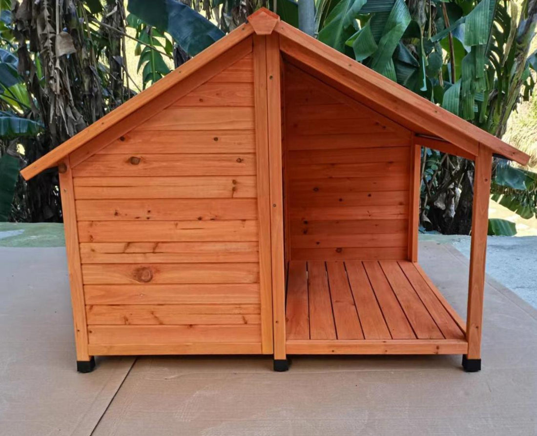 Timber Pet Dog Kennel House Puppy Wooden Timber Cabin Brown - Pets Gear