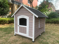 Timber Pet Dog Kennel House Puppy Wooden Timber Cabin With Door Grey XL - Pets Gear