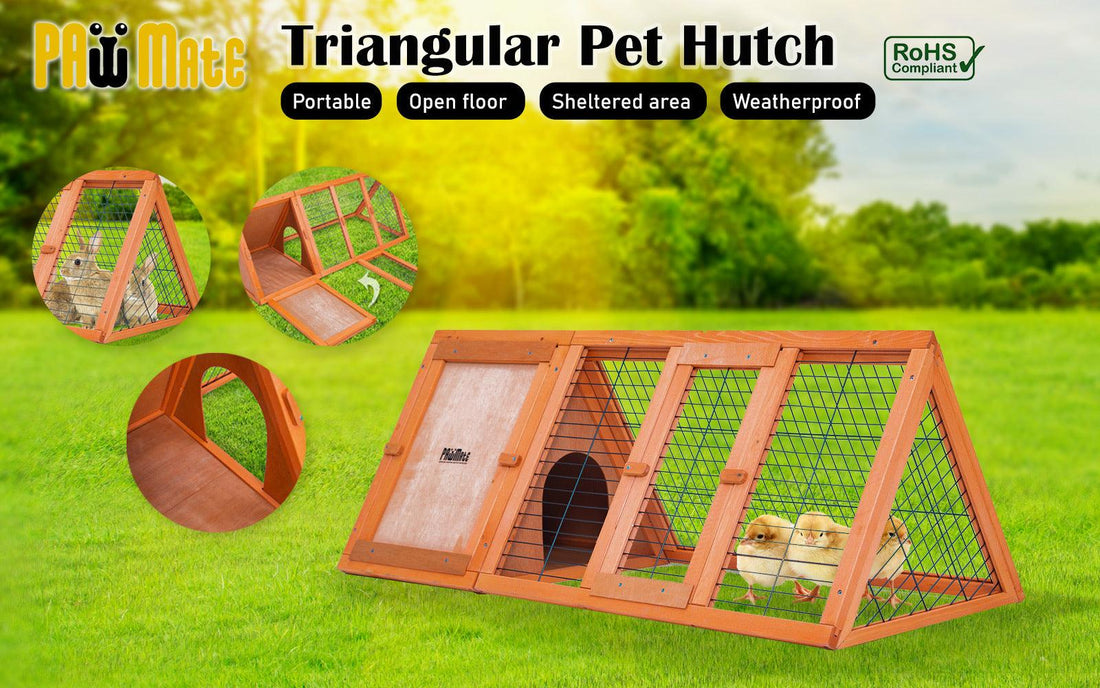 Triangle Rabbit Hutch Cage Run - Pets Gear