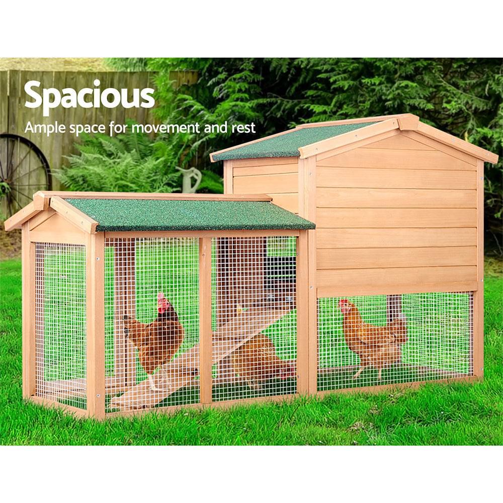 Wooden Chicken Coop Pet Hutch 138cm - Pets Gear