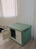 YES4PETS Medium Plastic Pet Dog Puppy Cat House Kennel Green - Pets Gear