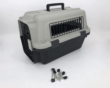 YES4PETS Medium Portable Pet Dog Cat Carrier Travel Bag Cage House Safety Lockable Kennel Grey - Pets Gear