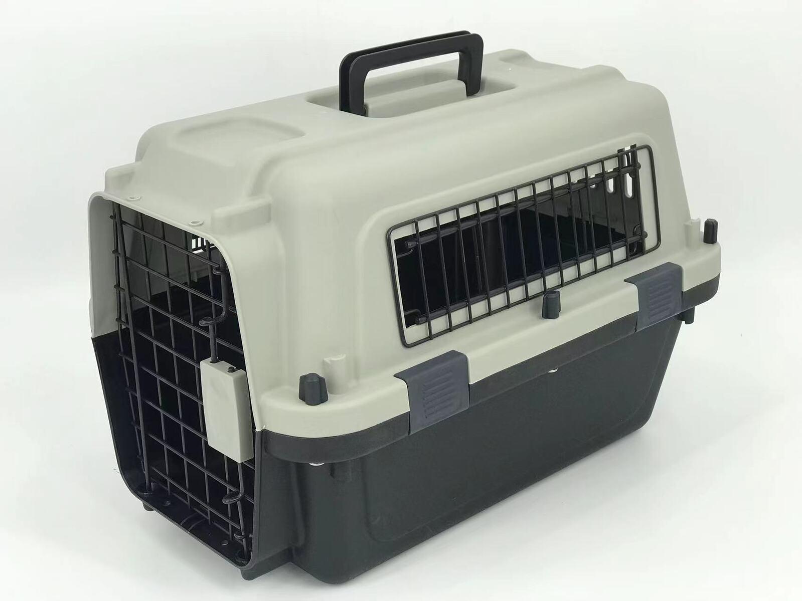 YES4PETS Medium Portable Pet Dog Cat Carrier Travel Bag Cage House Safety Lockable Kennel Grey - Pets Gear